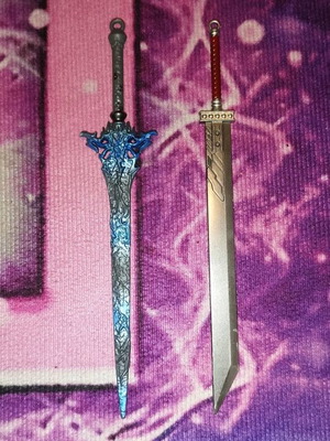 Final Fantasy decorative miniature swords like new with stand