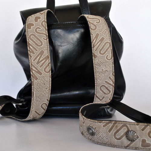 Love Moschino black backpack with 3D logo, like new