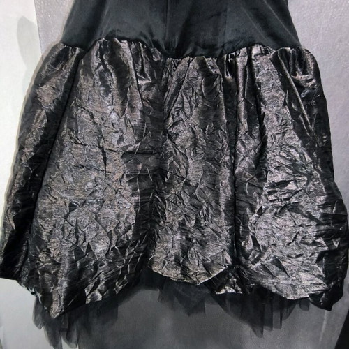 Vintage 80s balloon dress velvet and jacquard like new, black