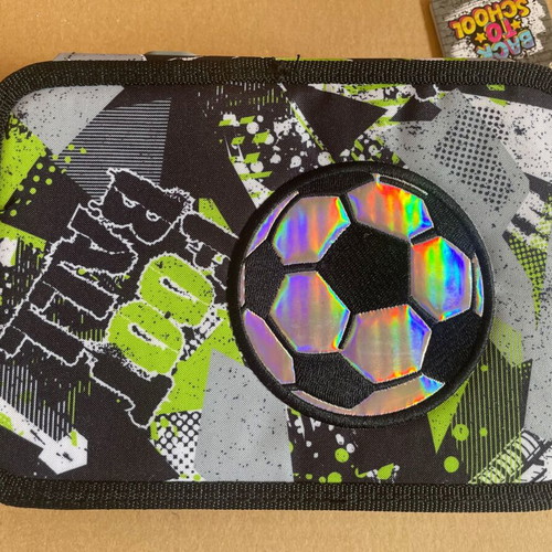Triple Football Pencil Case with Stationery Set