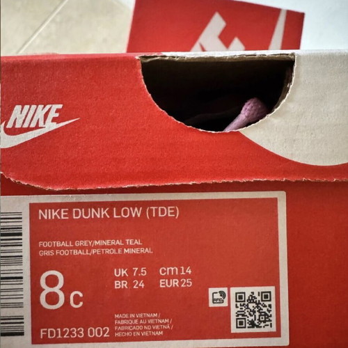 Nike Dunk Low girls' shoes size 25 used