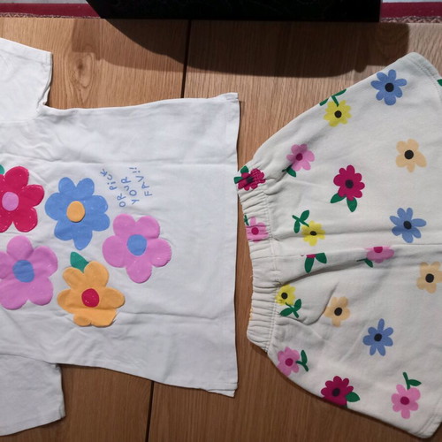 Zara summer set used for 6 years old, white multicolor