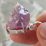Amethyst pendant silver plated, new