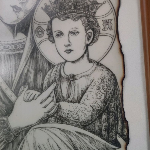 Framed icon of Virgin Mary and Christ used