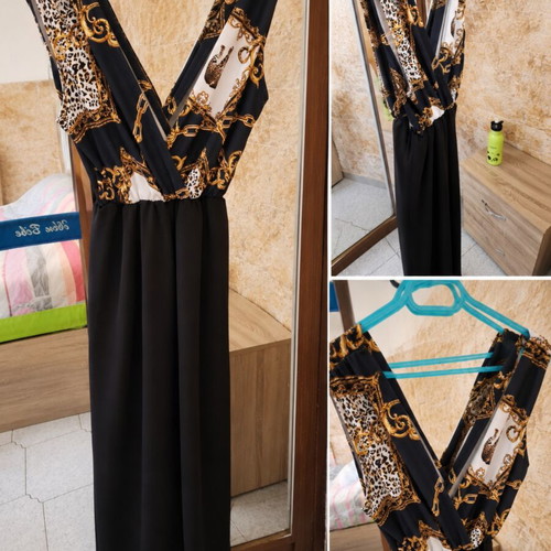 Jumpsuit like new, black and gold, sizes S–M