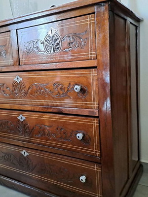 Handmade walnut wood dresser restored like new