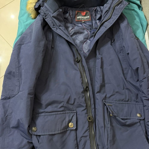 Brokers men's winter parka XXL used, very warm, blue