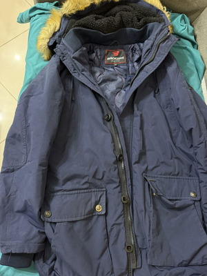 Brokers men's winter parka XXL used, very warm, blue