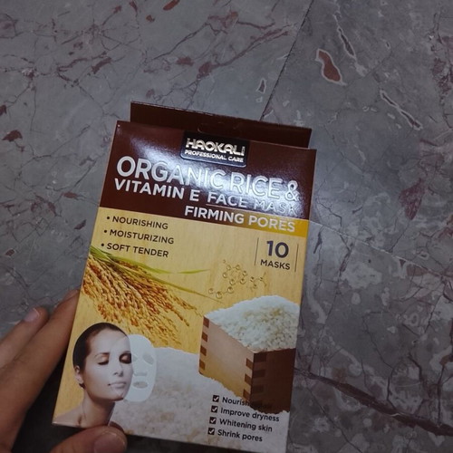Organic rice vitamin E face mask new, pack of 10