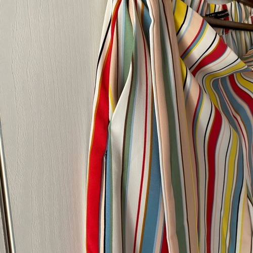 Zara zip culottes with colorful stripes, new