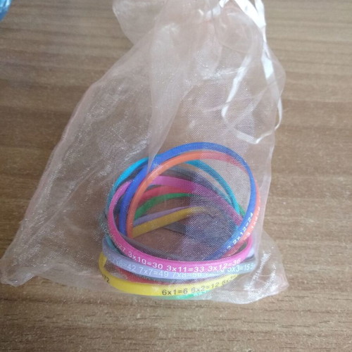 Bracelets with multiplication table like new, from 1 to 12