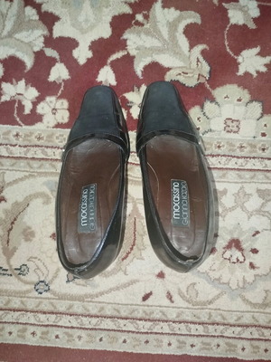 Moccasins slightly used, size 38, 8 cm heel, black