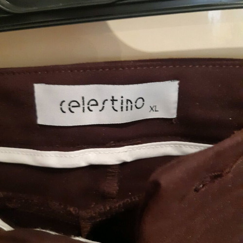 Celestino fabric pants burgundy like new, size XL