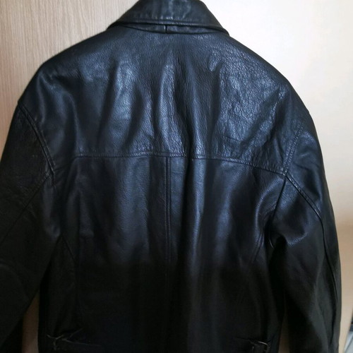 Leather jacket used, vintage 90s, size Large, black