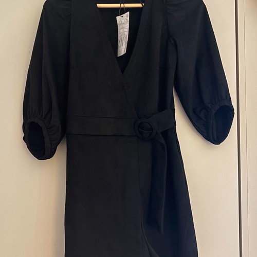 Zara one-piece faux suede jumpsuit new, black, size XS