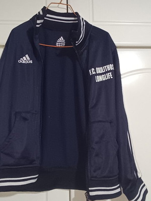 Adidas shiny jacket like new, size 116 cm, blue