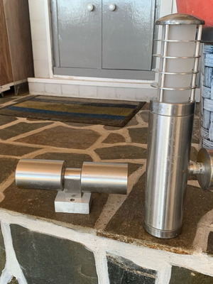 Outdoor lighting set used, 2 pieces, stainless steel (Inox)