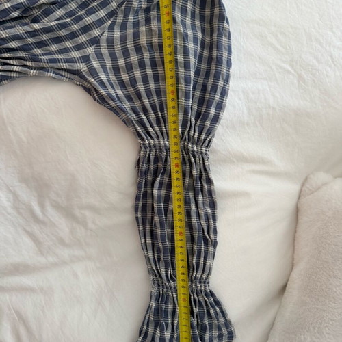 Italian Viscose Tunic checked blue white like new