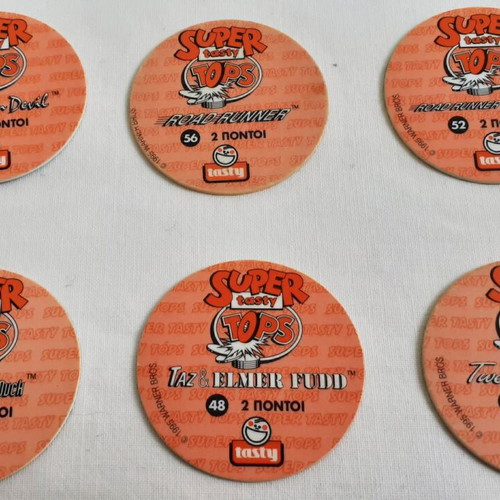Vintage caps used, collection of 80 pieces with Tasty Tops and Pokemon Tazos