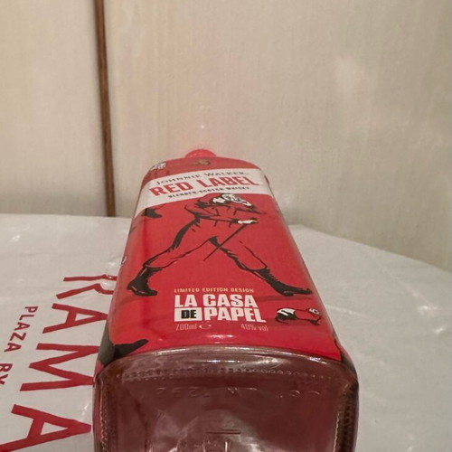 Johnnie Walker Red Label La Casa De Papel collectible empty bottle used