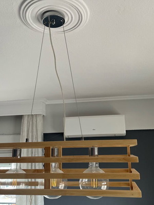 Modern ceiling pendant light like new with wooden design