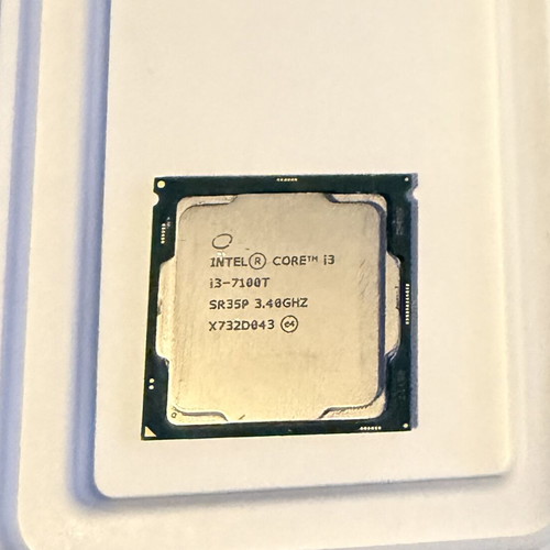 Intel Core i3-7100T processor used, 2 cores, 3.4 GHz