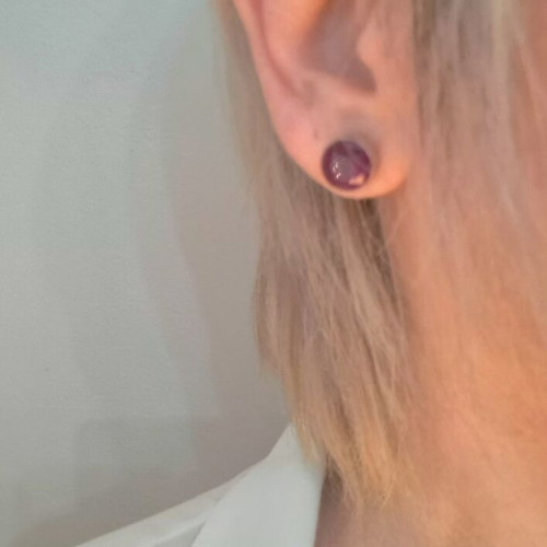 Silver Earrings 925 with 5mm Rubies new, elegant studs