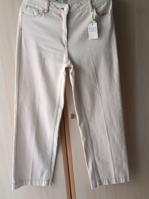 Λευκό γαλλικό ψηλομέσο παντελόνι C'est Beau La Vie καινούργιο, μέγεθος L