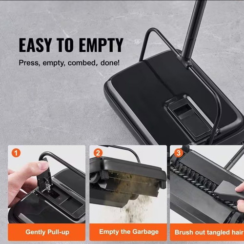 Vevor Manual Carpet Sweeper like new, 300 ml dustbin capacity