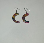 Handmade colorful earrings with steel hoops, new