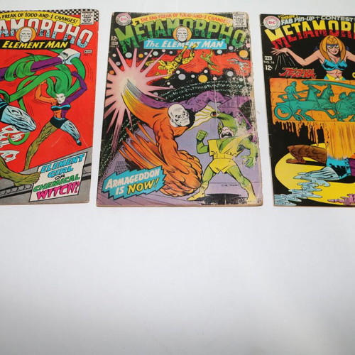 Metamorpho The Element Man comics used, issues 13, 15, 16