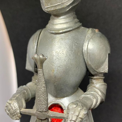 Knight statue used with 16th century Spanish armor, cast metal