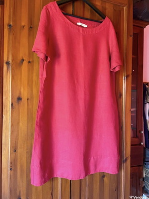 Linen dress like new, red, size XL to XXL, airy fit