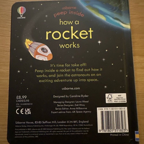 Usborne Peep Inside How a Rocket Works book like new in English
