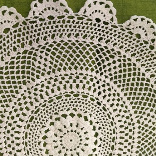 Set of 2 Handmade Crochet Doilies like new, vintage style