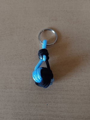 Handmade paracord keychain 3mm, blue and black