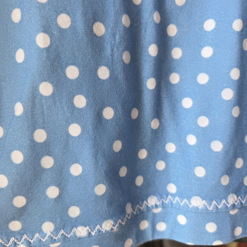 Blumarine blouse cotton size M like new, white and blue polka dot