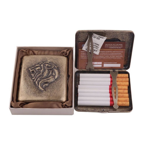 Metal cigarette case for 20 cigarettes with 3 embossed designs new