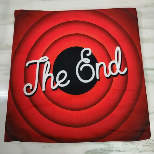 The End decorative pillowcase 40x40cm new, velvet