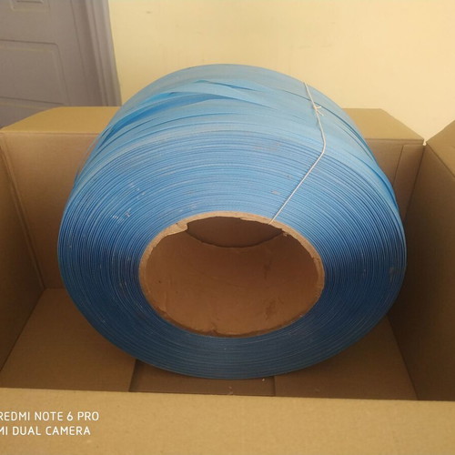 Blue plastic strapping roll new, 3 kilometers length