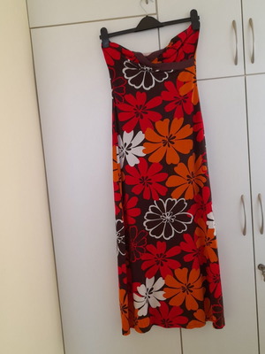 Wrap elastic dress small medium, like new, brown with floral print