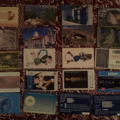 Phone cards used, pack of 20 pieces