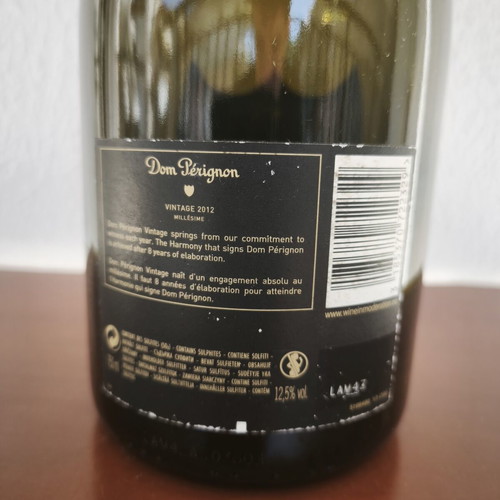 Dom Pérignon Vintage 2012 empty champagne bottle like new