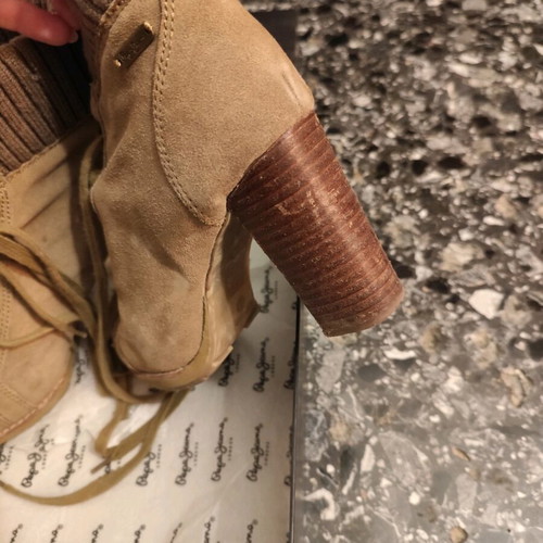 Pepe Jeans high-heeled ankle boots like new, brown, size 39