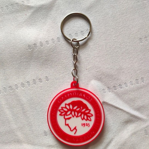 Olympiacos Keychain Handmade 3D Printed, Red and White