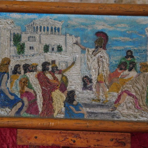 Painting panel used with tripod, Pericles ancient Greece, wooden