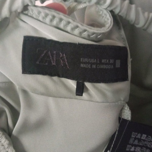 Zara satin green dress with straps like new, midi length