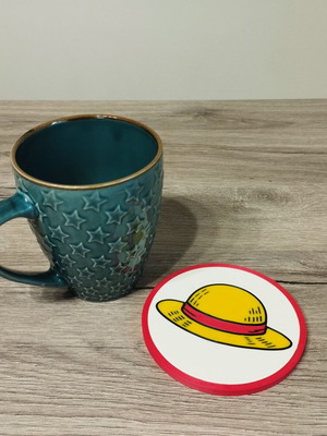 One Piece Luffy Hat Coaster 10 cm Anime New