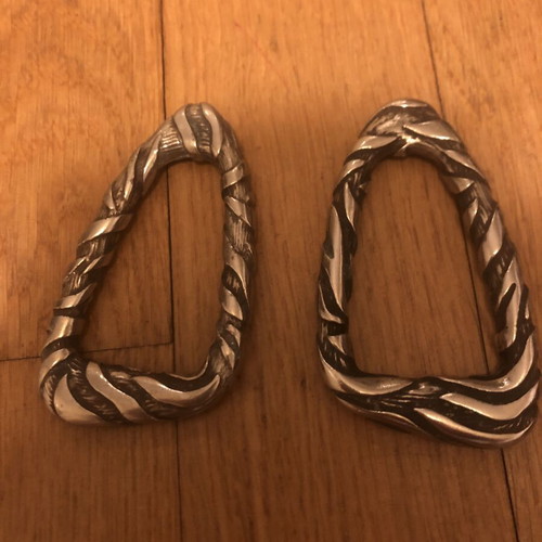 Roberto Cavalli vintage metal bag rings, silver effect, 2 pcs