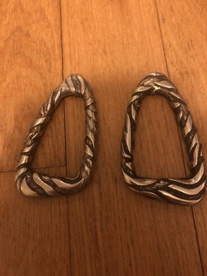 Roberto Cavalli vintage metal bag rings, silver effect, 2 pcs
